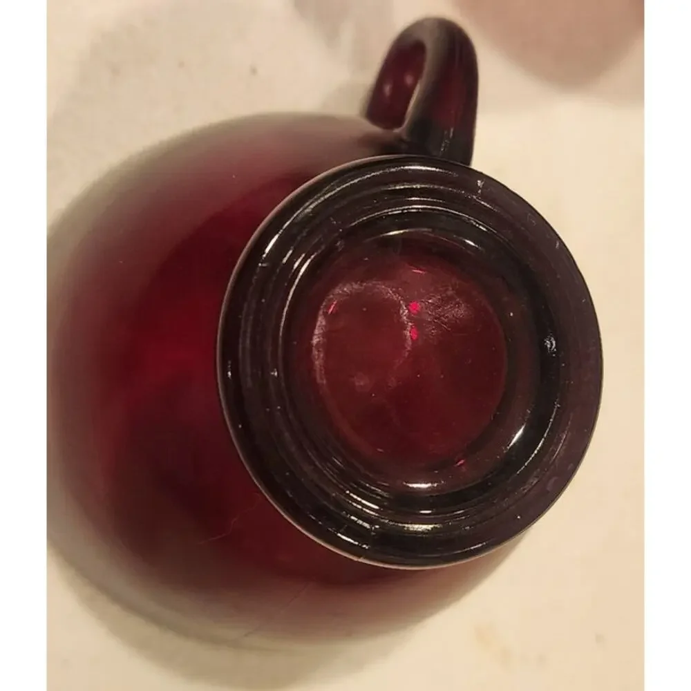 Vintage Arcoroc France Ruby Red Glass Punch Cups Set of 8 Pressed Holiday 2.5